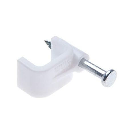 Clips de Blanc Câble Plats 9mm Clip mur Attaches Câbles avec Clou en Acier Fixation Colliers de Serrage pour Organiseur Electrique Fil Cat 5 5e 6 6a 7 Ethernet Coaxial Bureau et Maison (1/3)