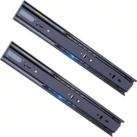 Glissières de tiroir en acier laminé à froid, base montée latéralement, extension complète, amortissement à noyau en cuivre, 14" (35 cm)(2 pièces) (1/5)