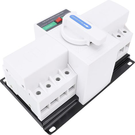 Automatischer Umschalter mit zwei Leistungsstufen für Haushalt und Industrie, flammhemmendes PC-Material, energieeffizienter 63-A-400-V-ATS für zuverlässige Notstromversorgung (1/5)