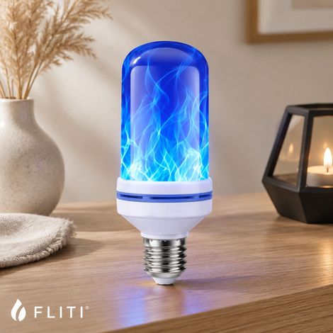 2Pcs LED E27 Ampoule Flamme Bleu vacillant, 4 Modes d'éclairage Flamme Effet Lumineux Ampoules pour Halloween Noël Accueil Hôtel Bar Party décoratif (1/5)