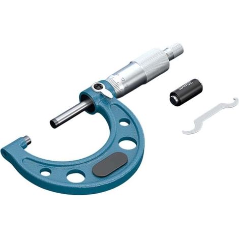 Ensemble de micromètres extérieurs pour machinistes 0-25 mm, 25-50 mm, 50-75 mm, 75-100 mm, construction en alliage d'acier avec étui de protection (25-50 mm) (1/5)