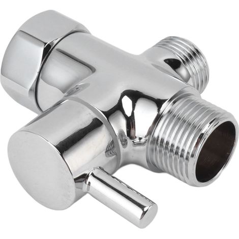 3-Wege-Umstellventil aus Messing für Duscharme, Dusch-T-Stück-Adapter mit Wasserabscheider, 7/8-Zoll-Auslass und 1/2-Zoll-Einlass (1/5)