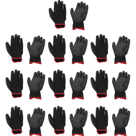 10 Paires de Gants de Protection Antistatiques en Nylon avec Revêtement PU, Taille 7(S) pour Travail Électronique (1/5)