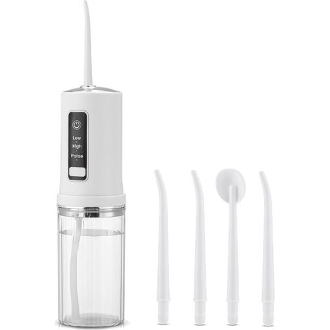 Rechargeable USB– Pour un Nettoyage Efficace à la Maison ou en Voyage – Hydropulseur Dentaire Sans Fil - 240 ml, IPX7 (1/5)