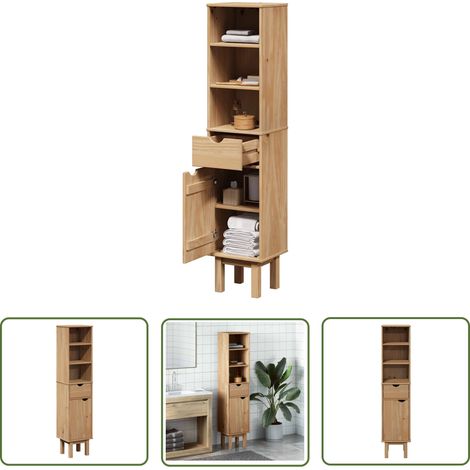 vidaXL Badschrank OTTA 35x30x159 cm Massivholz Kiefer (1/5)