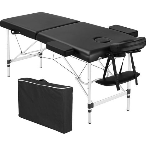 Yaheetech Table de Massage Pliante 2 Section 60 x 213 cm Lit de Massage Professionnelle Portable Aluminium Housse de Transport pour Thérapie Salon Massage (1/5)