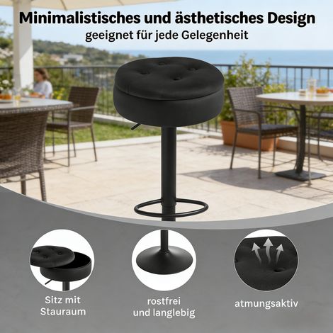 Chic fauteuil de salon avec espace de rangement, chaise de petit-déjeuner, chaise de salle à manger, tabouret de bar à coffre intégré (Un seul tabouret de bar inclus) (1/5)