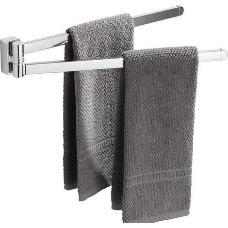Verchromter, drehbarer Handtuchhalter aus Edelstahl mit 2 drehbaren Stangen (1/4)