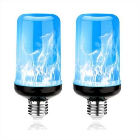 2 Ampoules LED Flamme E27, 4 Modes, Effet Inversé, AC85-265 V, Plastique, Décoration Fête Maison (1/5)