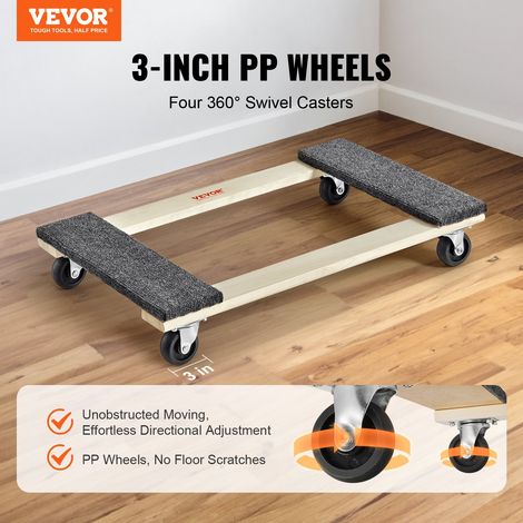 Chariot de Déménagement Capacité de Charge 454 kg Déplace Meubles en Bois Dur 762x457,2x130 mm avec 4 Roulettes Pivotantes en PP Ro… (1/5)
