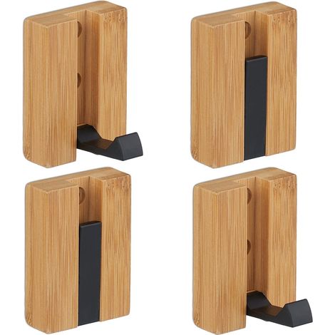 Juego de ganchos de pared plegables de bambú, diseño que ahorra espacio