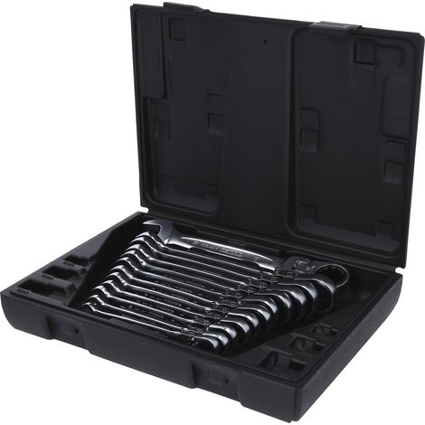 Kstools – Coffret de 12 clés mixtes à cliquet – Tête inclinable 15° – Système FlankTraction – Matériau chrome vanadium – Pour espaces confinés (1/10)