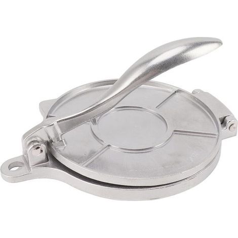 Presse à tortillas, machine à tortillas en alliage d'aluminium, presse à tortillas manuelle, adaptée à la fabrication de pizzas (20 cm argent). (1/5)