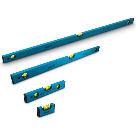Bituxx Wasserwaagen Set magnetisch Magnetwasserwaage Wasserwage Richtwaage Messwaage Bauwaage 3 Libellen Aluminium 10 / 30 / 80 / 120cm (1/5)