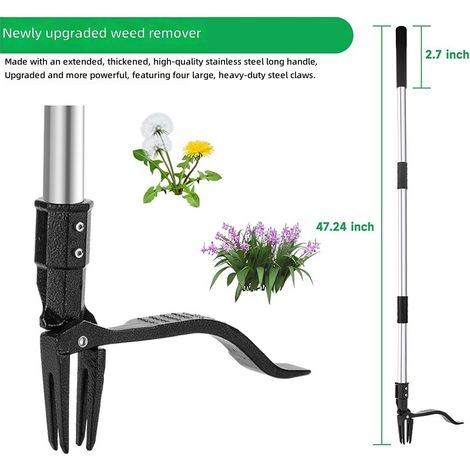 Désherbeur manuel sur pied - vertical avec arrache-racines amovible (1/5)