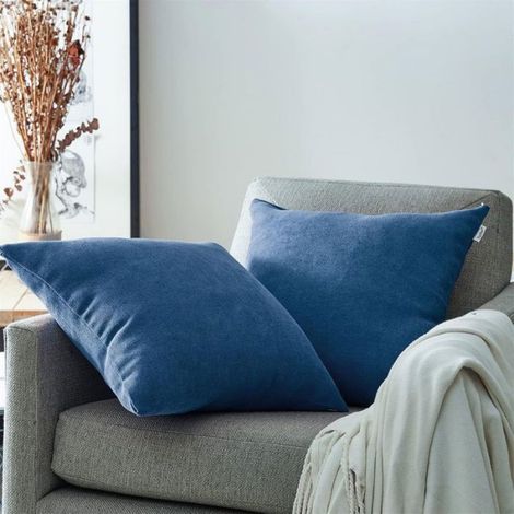 Housse Coussin - 80x80 cm - Chenille - Pour Canapé Lit Chambre - 1 Pièce (1/5)