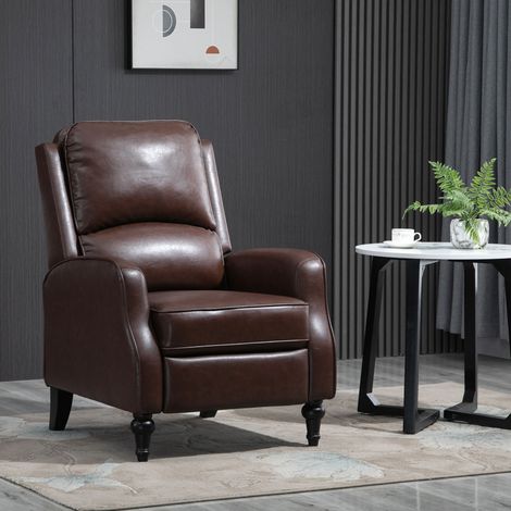 Fauteuil relax en cuir inclinable manuellement à 90° et 150° (1/5)