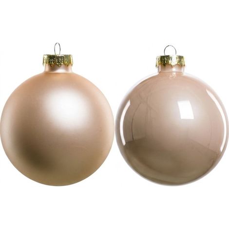 TrendLine Weihnachtskugeln aus Glas Ø 8 cm champagner 6 Stück Christbaum- & Feiertagsschmuck (1/3)