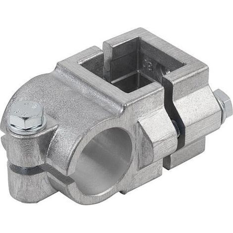 KIPP Rohrverbinder Kreuzstück Aluminium für Rund- & Vierkantrohre Stahlkomponenten (1/4)