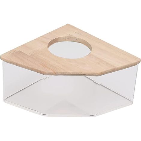 Baignoire pour hamster, boîte de bain transparente pour hamster, en acrylique, avec ventilateur à angle droit, adaptée aux bains de sable pour petits hamsters de compagnie. (1/5)