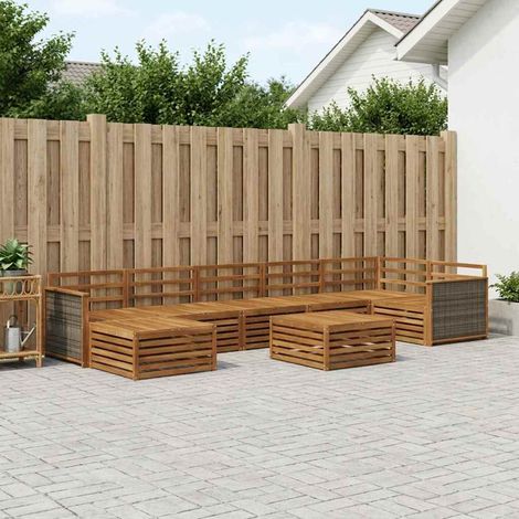vidaXL Outdoor-Sofagarnitur 8 pcs Natur (1/5)