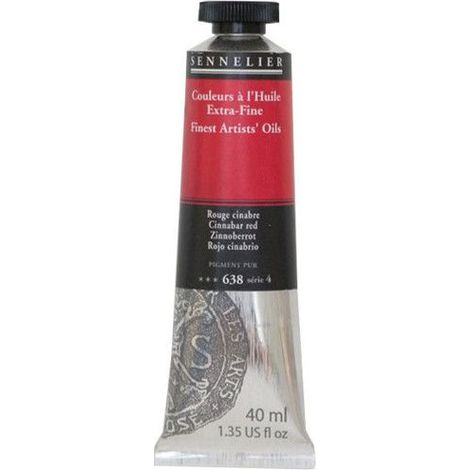 Couleurs à l'huile - Sennelier - Cinnabar Rouge - 40ml - Rouge - Satinée brillante