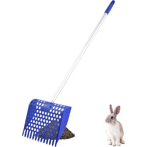 Pelle de nettoyage universelle, pelle à fientes de poules, pelle à litière pour chats, pelle ménagère multifonctionnelle avec long manche détachable.
