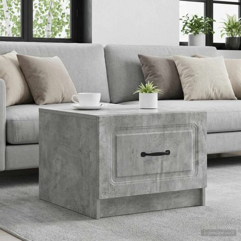 vidaXL Tavolino da salotto con cassetto Grigio Cemento 49 x 50 x (1/5)