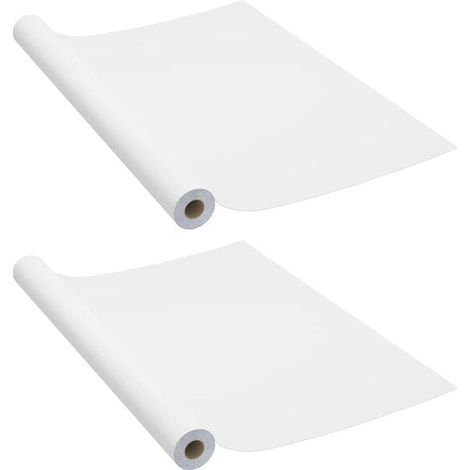 Film adhésif pour meubles, lot de 2, blanc, 500 x 90 cm, en PVC (1/5)