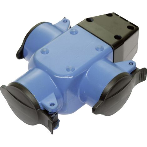 AS Schwabe 60057 3fach-Kupplung Gummi 230 V Blau IP44