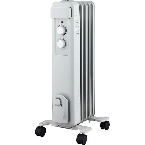 Radiateur bain d'huile - Blanc et gris - 2000W