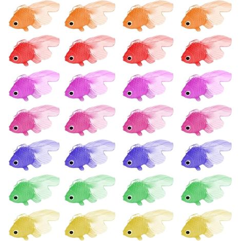 28 pcs Poissons artificiels en Plastique réaliste pour Aquarium (1/4)