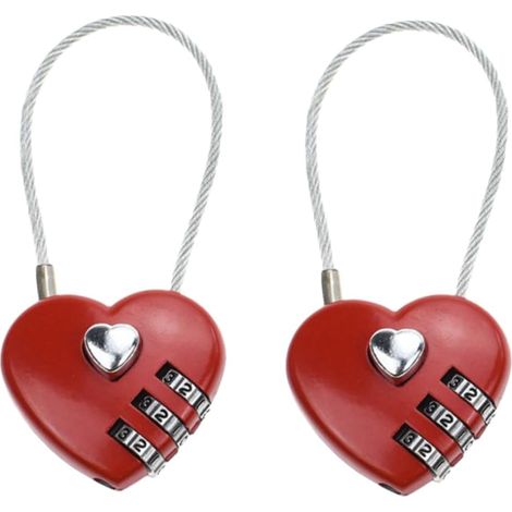 de 2 cadenas à combinaison Love Lock pour valise en alliage