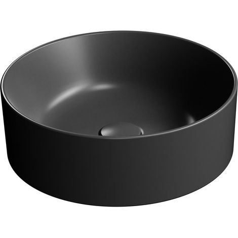 Vasque à poser KUBE X en céramique, diamètre 40 cm, noir mat (1/2)