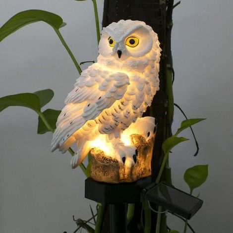 – Lampada solare impermeabile a forma di gufo – Ricaricabile a energia solare – Fino a 8 ore di luce – Resistente alle intemperie – Per giardino e vialetto (1/5)
