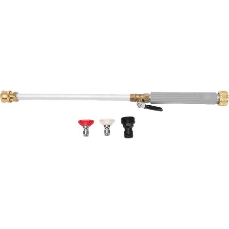 Pistola de limpieza de alta presión, pistola pulverizadora de alta presión, lanza de lavado con boquillas de aleación de aluminio de 0° y 40° para manguera de jardín. (1/5)