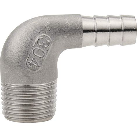 Coude en acier inoxydable Beduan 1/2" à embout cannelé x 1/2" mâle NPT pour tuyauterie de brassage amateur