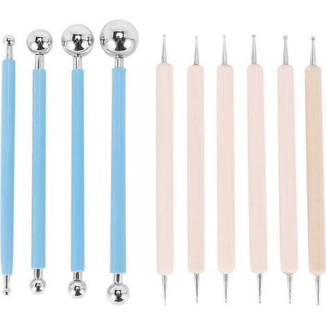 Ensemble de 10 stylos à pointiller avec pointes sphériques, compatibles avec les peintures rupestres mandala, la céramique et l'art en relief. (1/5)