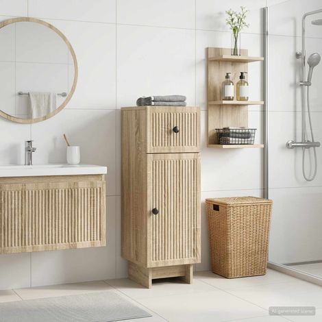 vidaXL Mobiletto da Bagno EDE Rovere Sonoma 30 x 31 x 80 cm