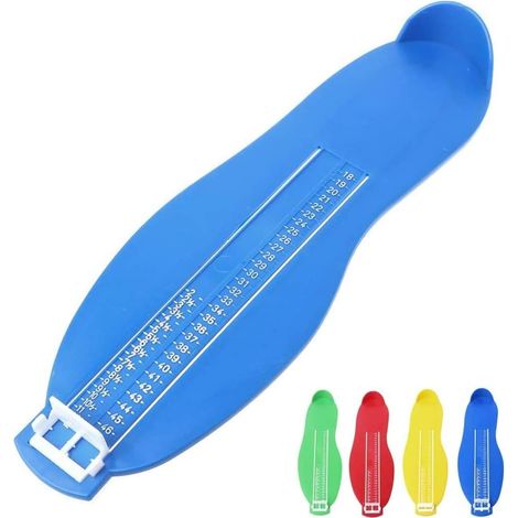 Adult and Child Foot Measuring Device - Shoe Size Measurement Tool for Determining Shoe Sizes 18 to 47 (Red/Green/Blue/Yellow) (1/5)