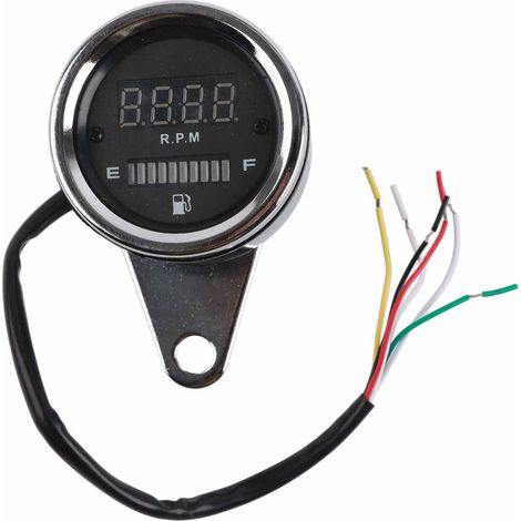 Compteur numérique moto tachymètre indicateur de vitesse 2 cylindres Airguide instrument modifié (1/5)