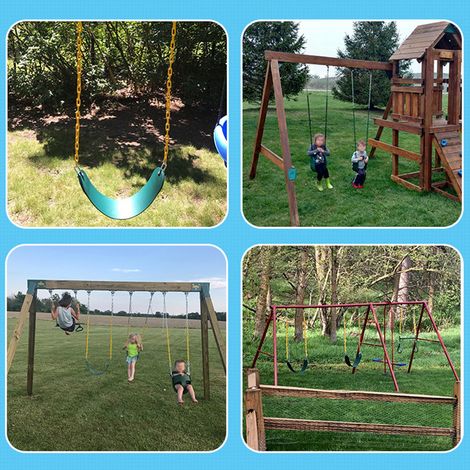Balançoires robustes avec sièges et accessoires pour aire de jeux, supportant une charge de 300 kg, pour enfants et adultes, idéales pour une utilisation dans un jardin ou une salle de jeux. (1/5)