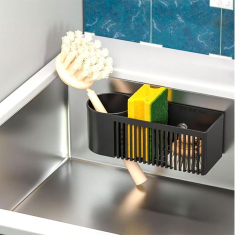 Soporte 2 en 1 para palillos y esponja para fregadero de cocina