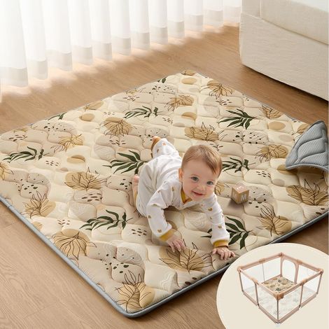 Tapis D'éveil Bébé - 1 Unité - Mousse Épaisse - Pliable Et Lavable - Pour Chambre Et Salon - 127x127cm (1/5)