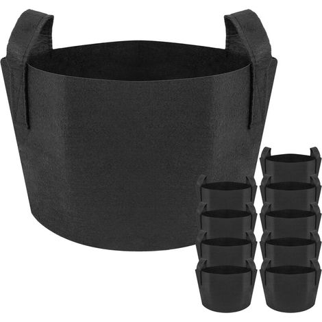 Sac jardinière pour plantes en croissance Pot de tissu de 20 litres 30x27cm 10-pack (1/5)