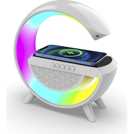 Lámpara de carga inalámbrica LED Bluetooth 5.0 para smartphone radio AUX USB TF