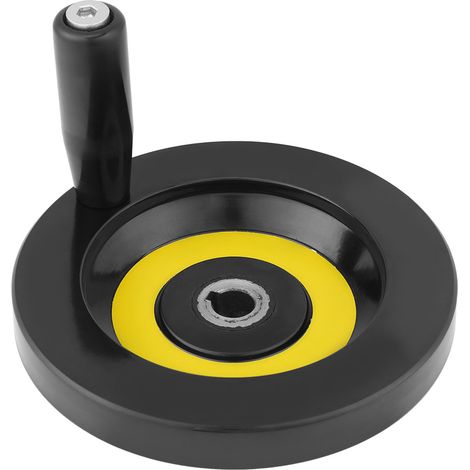 pièce de volant arrière ondulé noir pour tour et fraiseuse avec poignée rotative (12 x 125 mm)