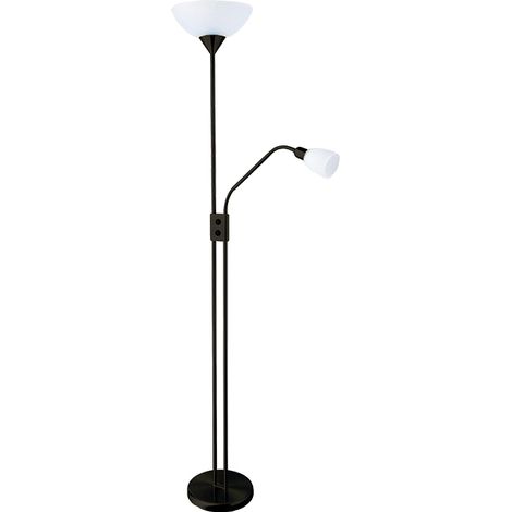 lampada da terra milano de 1xe27 + 1xe14 l.178xp.30cm nero