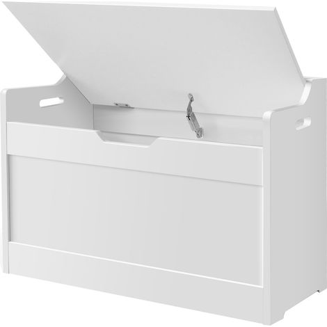 Wooden Toy Box Large White Storage Unit Kids Toys Children Nursery Bedroom Chest (1/5)