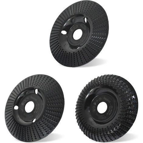 Woodworking wheels, wood carving wheels, set of 3, for shaping, grinding and cutting. Suitable for angle grinders. (1/5)